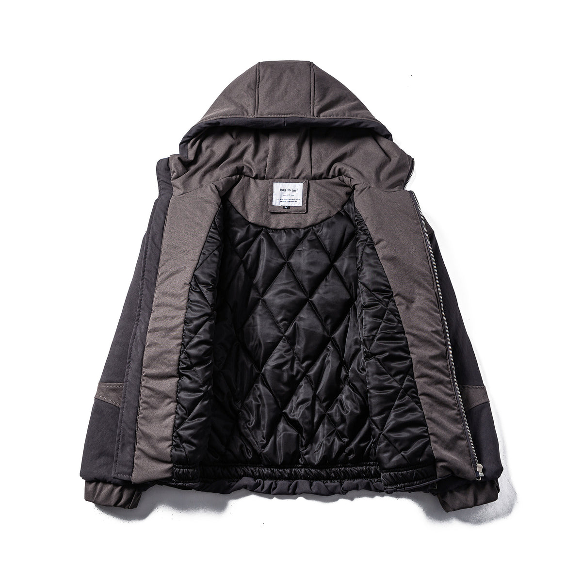 Men's Padded Quilted Hoodie Jacket with Utility Pockets EVA-US