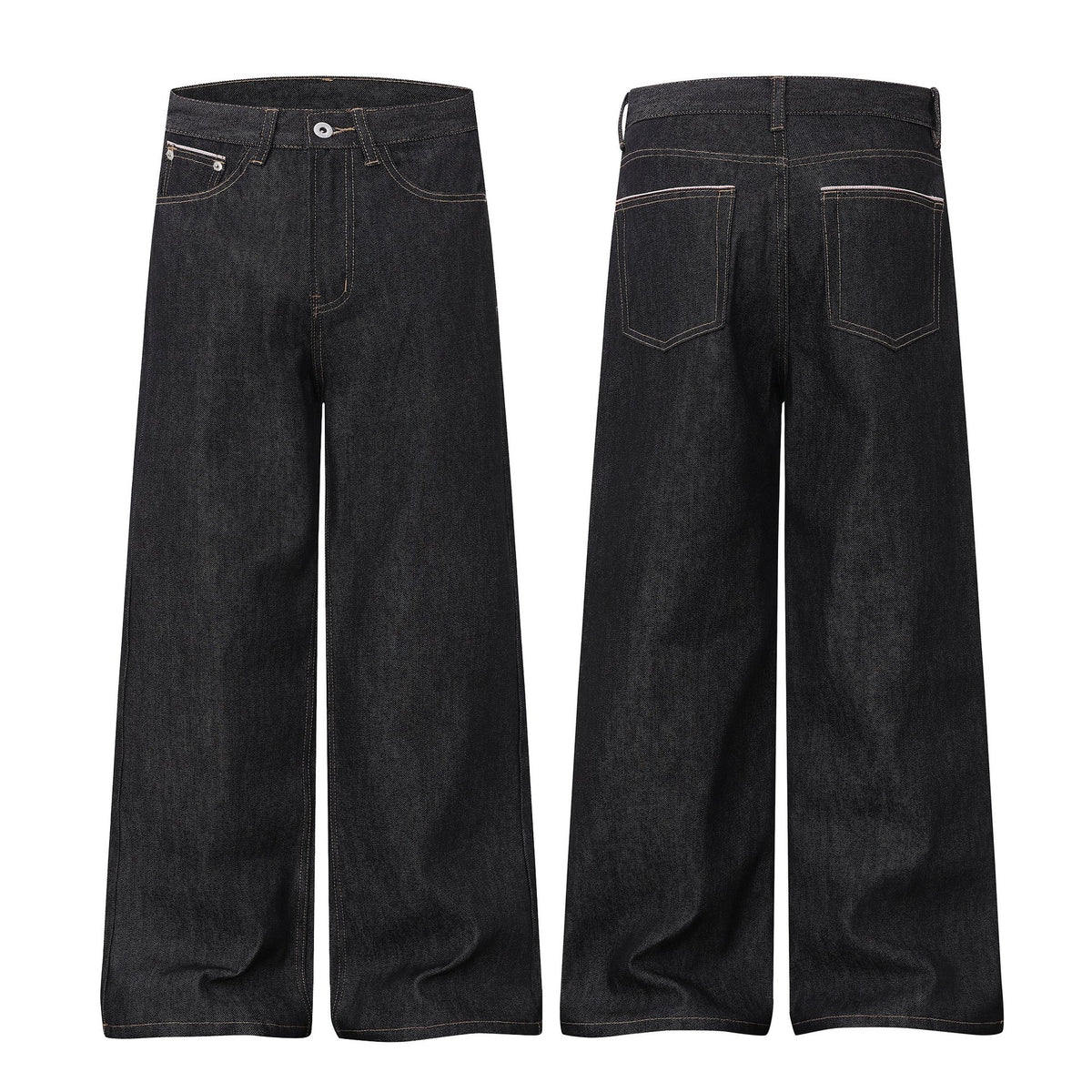 Women Wide Cropped Denim Culotte with High Waist and Classic Pocket Detail EVA-US