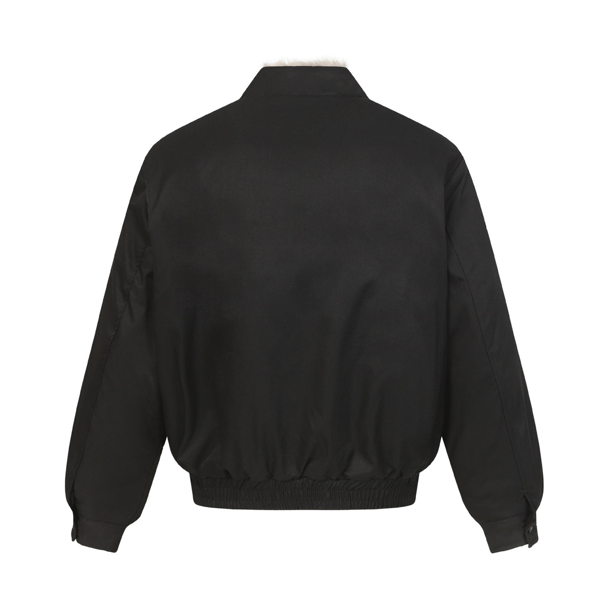 Men's short bomber-style jacket with quilted insulation and faux fur stand-up collar EVA-US