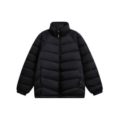 Unisex Short cut padded jacket in boxy fit with chevron quilting and high collar EVA-US