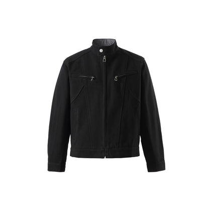 Men's short jacket with stand-up collar and zip pockets EVA-US