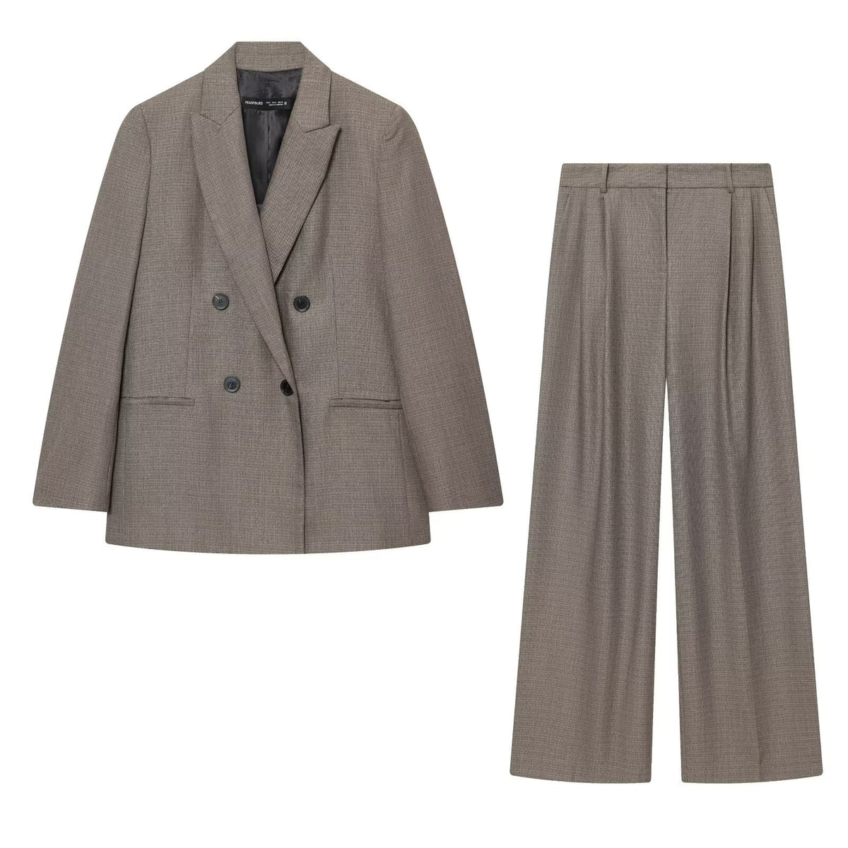 Women Wide-Cut High-Waist Pants with Pleats and Crease EVA-US