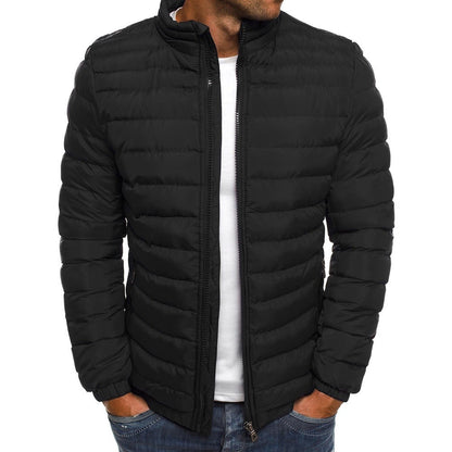 Men's lightweight quilted jacket with high collar and practical pockets EVA-US