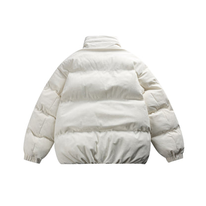 Unisex Boxy quilted short jacket with high funnel collar and teddy fleece look EVA-US