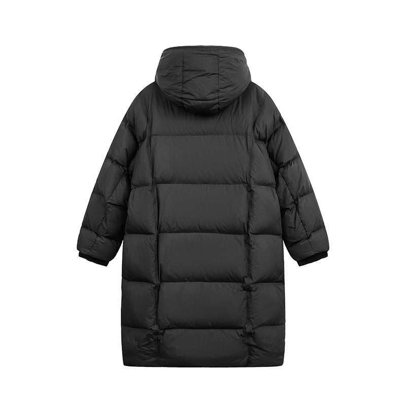 Women's Long Quilted Coat with Hood, Oversize Thermal Insulation EVA-US