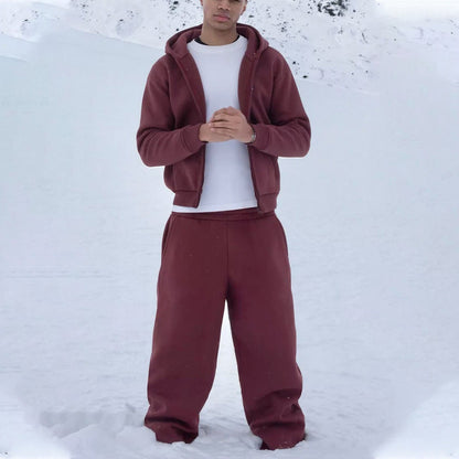 Men's Nan Oversize Zip Hoodie and Relaxed Sweatpants Set EVA-US