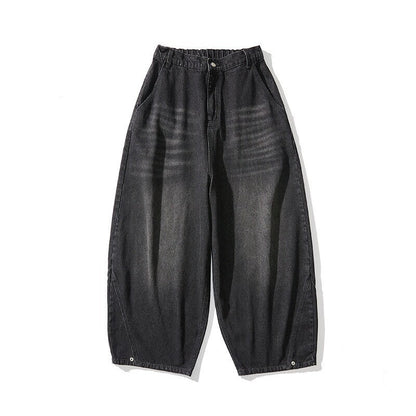 Men's extra-wide baggy jeans with a dropped crotch, relaxed low-crotch cut, and wide hem EVA-US