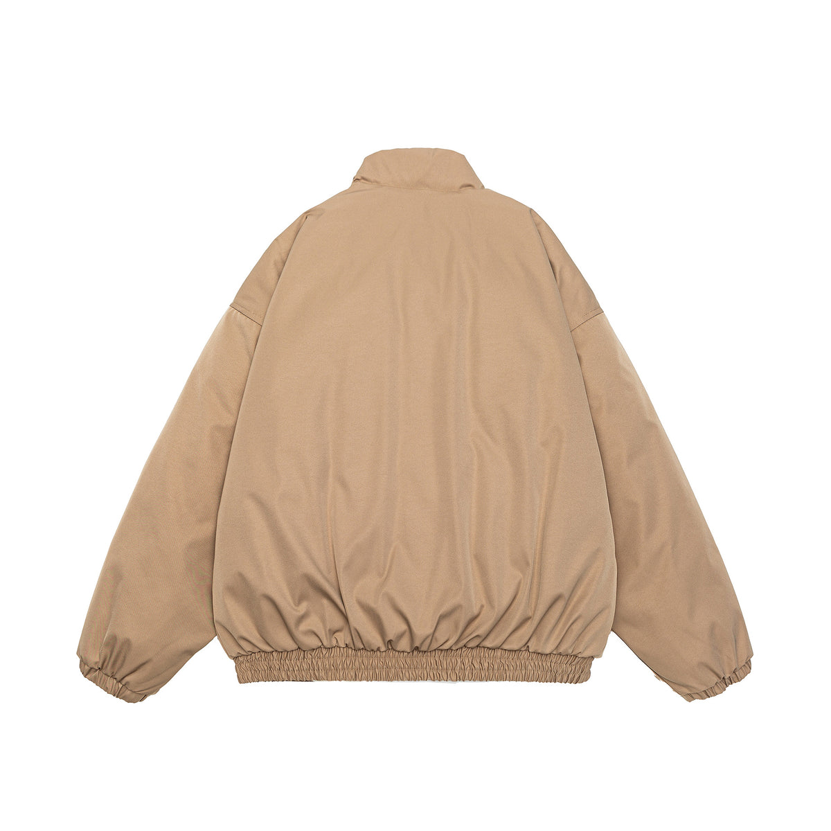 Men's Cropped Boxy Quilted Jacket with High Stand Collar, Elastic Hem and Flap Pockets EVA-US