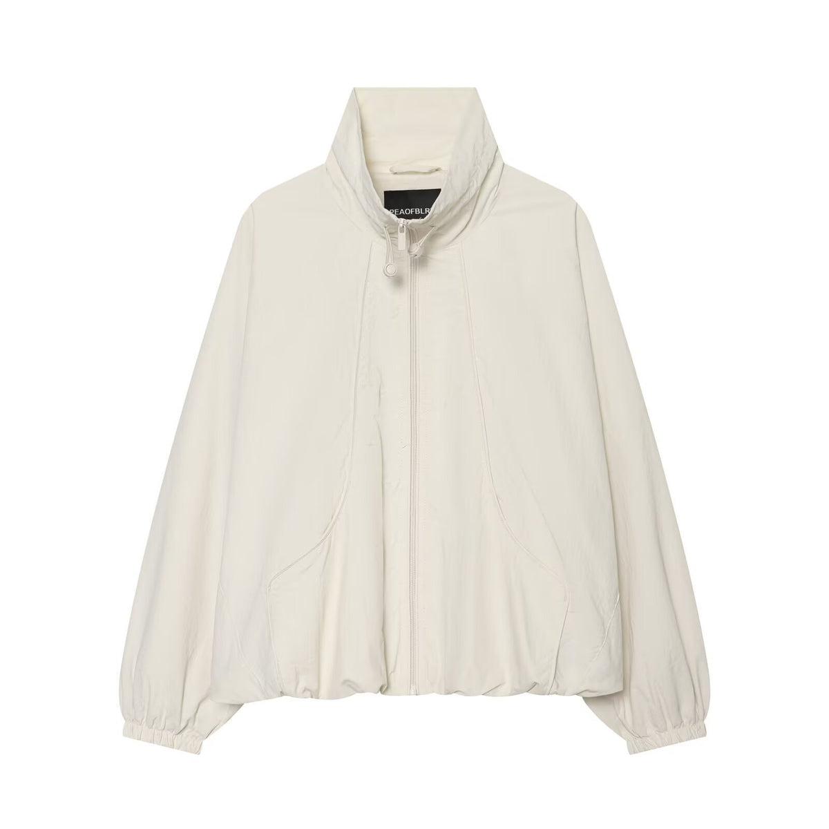 Women's Oversize Bomber Jacket in Cropped Style with High Funnel Neck EVA-US