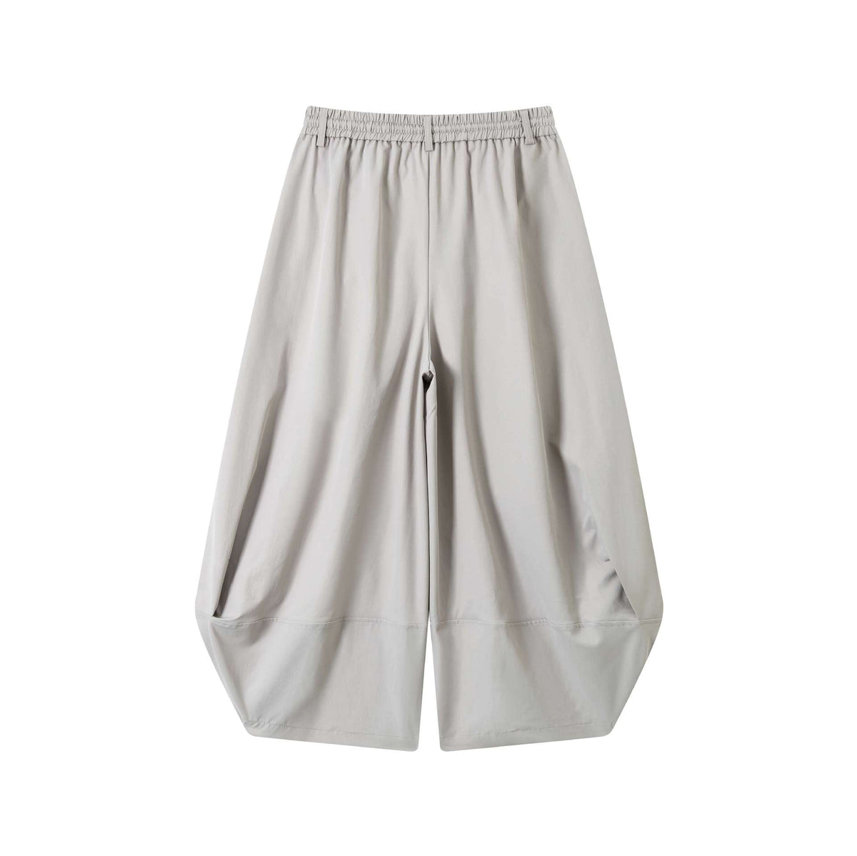 Women's Wide High-Waist Bermuda Pants with Pleats and Drawstring