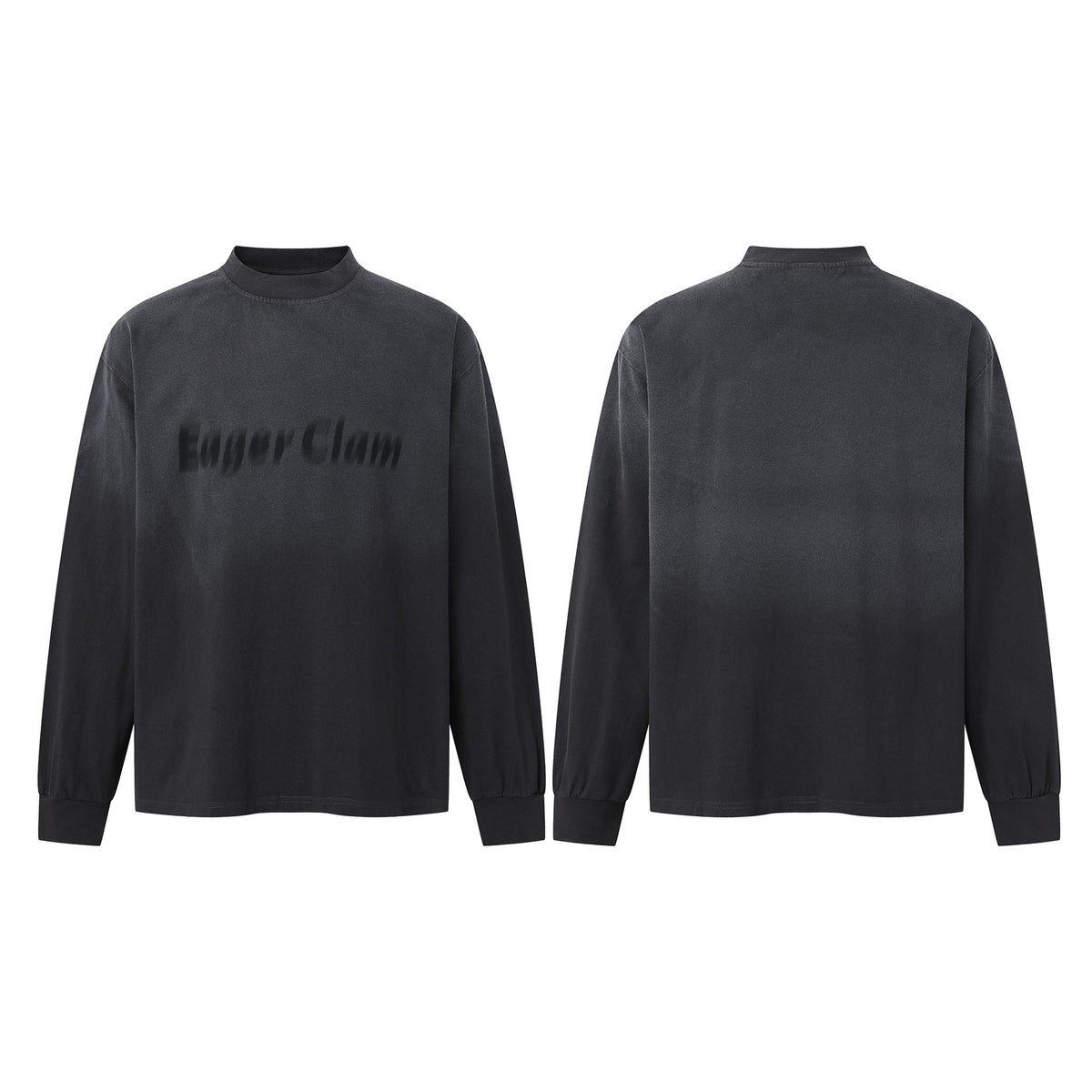 Unisex Oversized Sweatshirt with Troyer Collar and Blurry Logo Print EVA-US