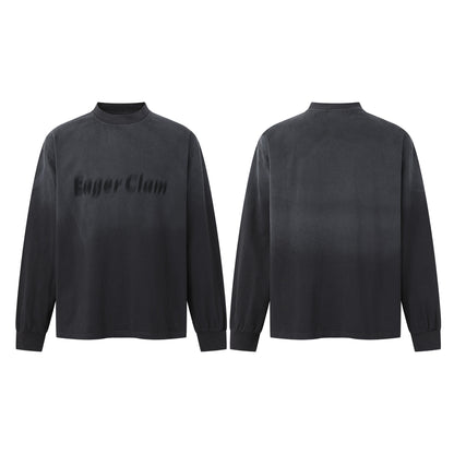 Unisex Oversized Sweatshirt with Troyer Collar and Blurry Logo Print EVA-US