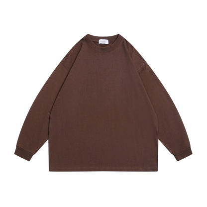 Unisex Oversize-Longsleeve Shirt made of heavy cotton blend with round neckline and ribbed cuffs EVA-US