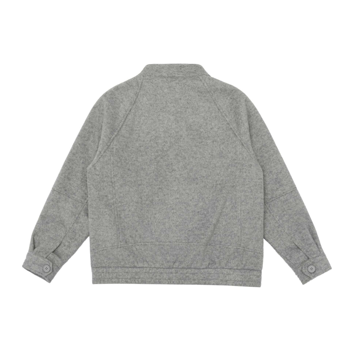 Unisex Slim Fit Wool Blend Blouson Jacket with High Stand Collar and Concealed Zipper EVA-US