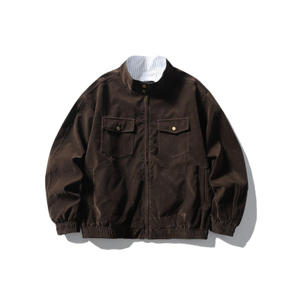 Men's Boxy Field Blouson made of sturdy canvas with high stand-up collar EVA-US
