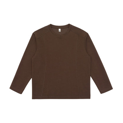 Women's Fine Cotton Long Sleeve Shirt with Straight Hem and Decorative Stitch Detail EVA-US