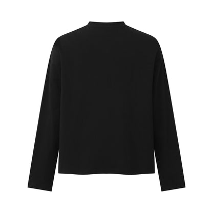 Women's long sleeve shirt with floral photo print and oversized boxy cut EVA-US