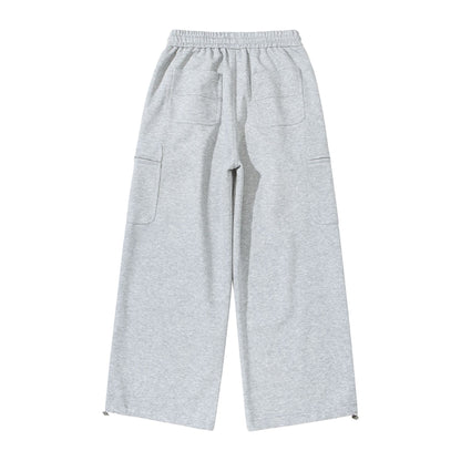 Women Wide Cropped Sweatpants with Drawstring, Cargo Pockets and Zipper Details EVA-US
