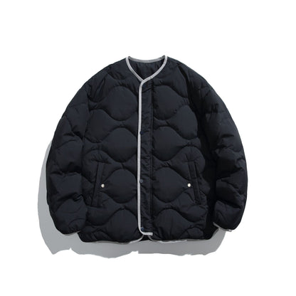 Unisex Boxy quilted liner jacket in oversized style with round neckline EVA-US