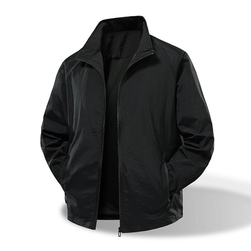 Men's Ultralight Windbreaker with Breathable Mesh Lining and Concealed Zipper EVA-US