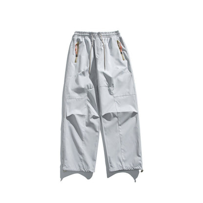 Men's cargo pants with elastic waistband, knee panels, and zip hem EVA-US