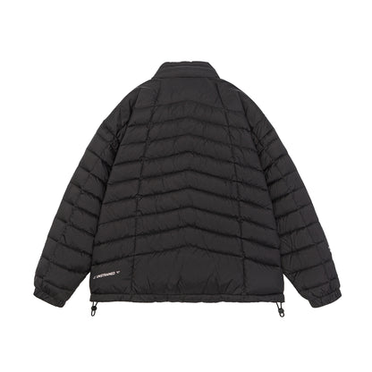Men's short quilted insulation jacket with high stand-up collar and drawstring hem EVA-US