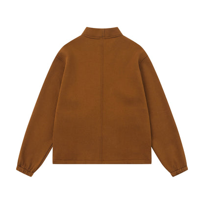 Unisex Oversize Sweat Jacket with Shawl Collar and Patch Pockets EVA-US