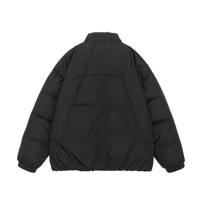 Women's Voluminous Padded Jacket with High Stand Collar and Windproof Front Flap EVA-US