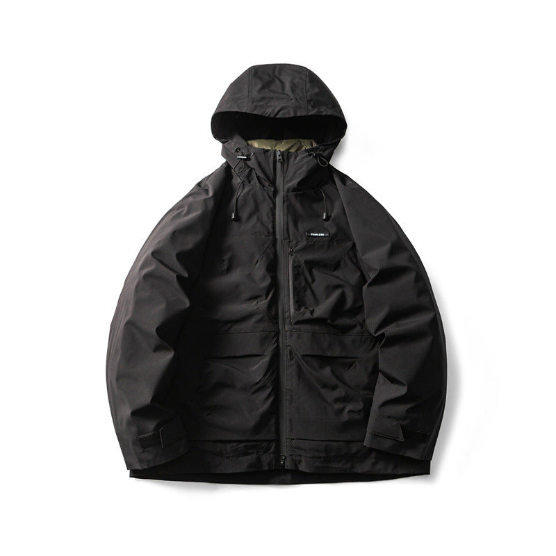 Men's Functional Outdoor Softshell Jacket with Hood and Multiple Pockets EVA-US