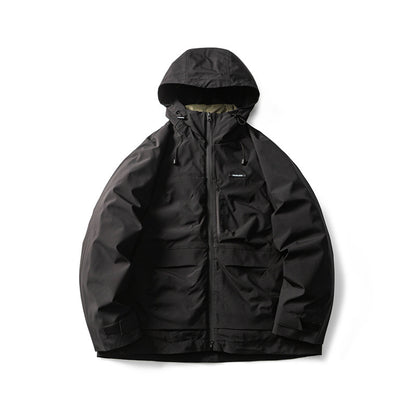 Men's Functional Outdoor Softshell Jacket with Hood and Multiple Pockets EVA-US