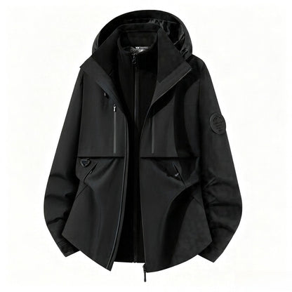 Men's three-layer softshell outdoor jacket with removable fleece lining and hood EVA-US