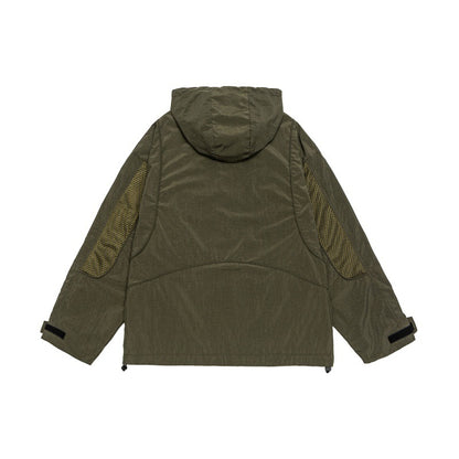Unisex Oversize Utility Parka with Hood, Mesh Inserts and Concealed Front Flap EVA-US