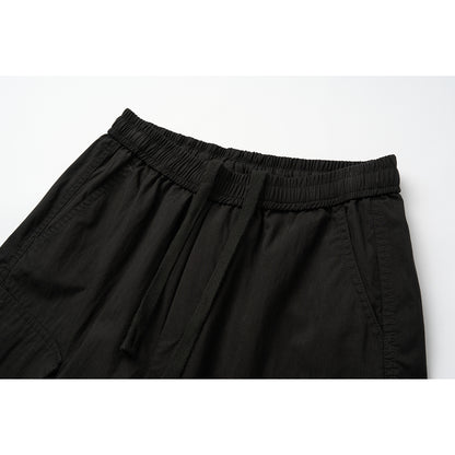 Women's Wide Cargo Culotte with Elasticated Drawstring Waist and Flap Pockets