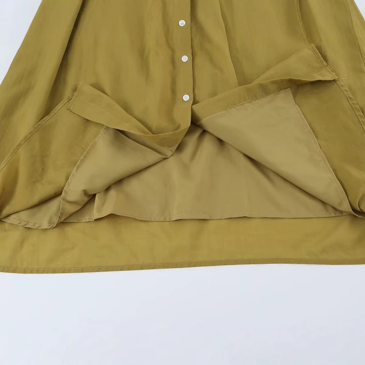 Women's sleeveless shirt dress with pleats, button placket and belt EVA-US