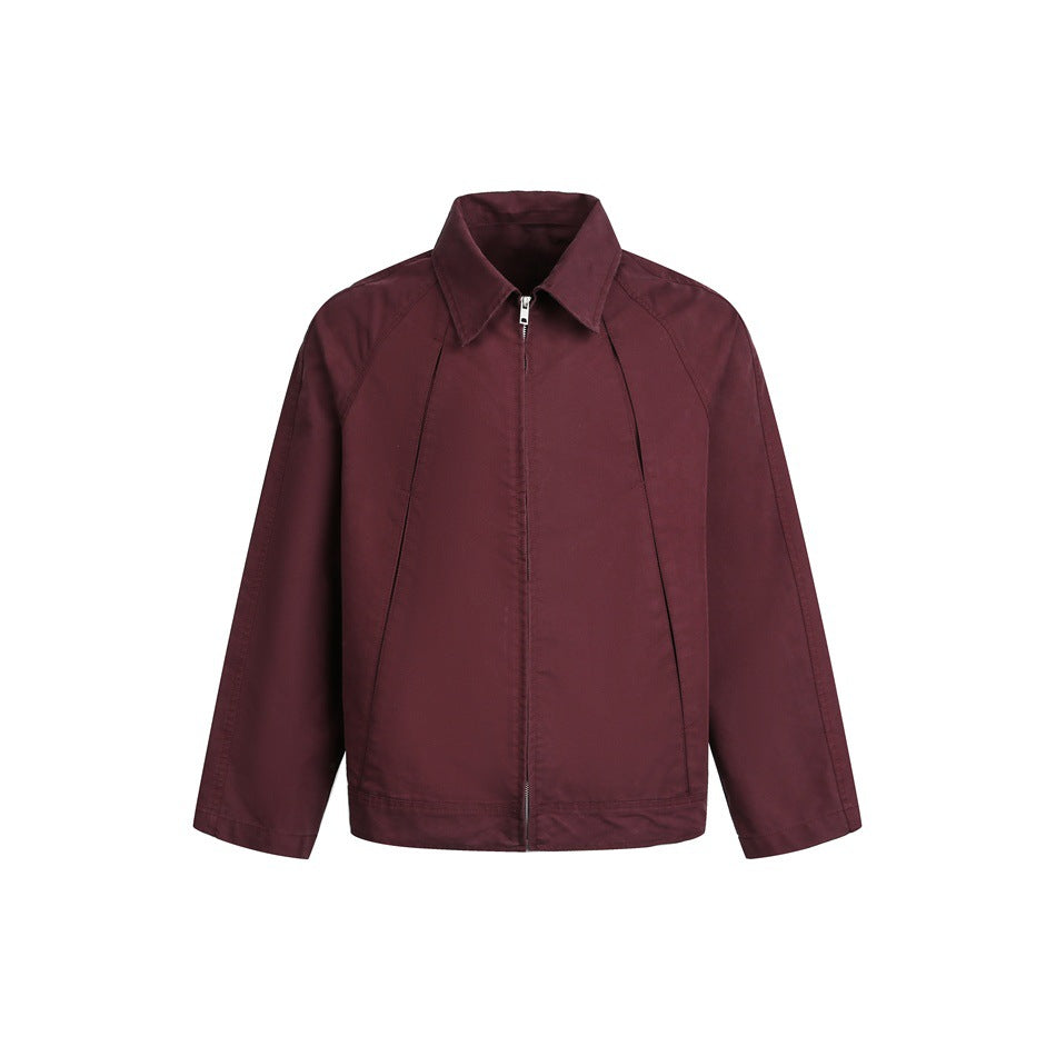 Unisex Boxy Blouson Jacket made of cotton blend with raglan sleeves and continuous zipper EVA-US
