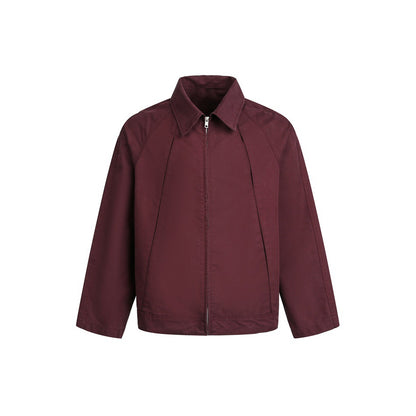 Unisex Boxy Blouson Jacket made of cotton blend with raglan sleeves and continuous zipper EVA-US