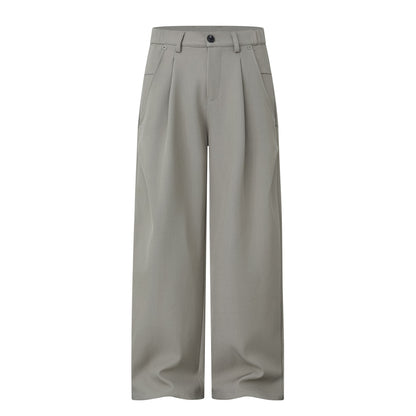 Women's Wide Pleat Trousers with High Waist and Wide Leg EVA-US