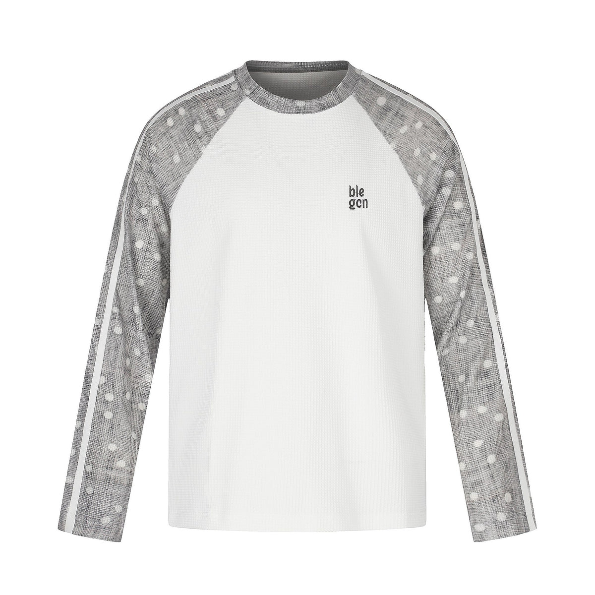 Unisex Waffle Structure Sweatshirt with Transparent Contrast Sleeves, Raglan and Side Stripes EVA-US