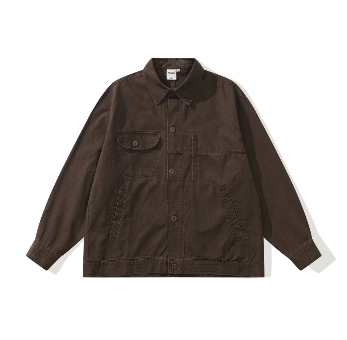 Men's Boxy Canvas Utility Blouson Jacket with Large Flap Pockets EVA-US