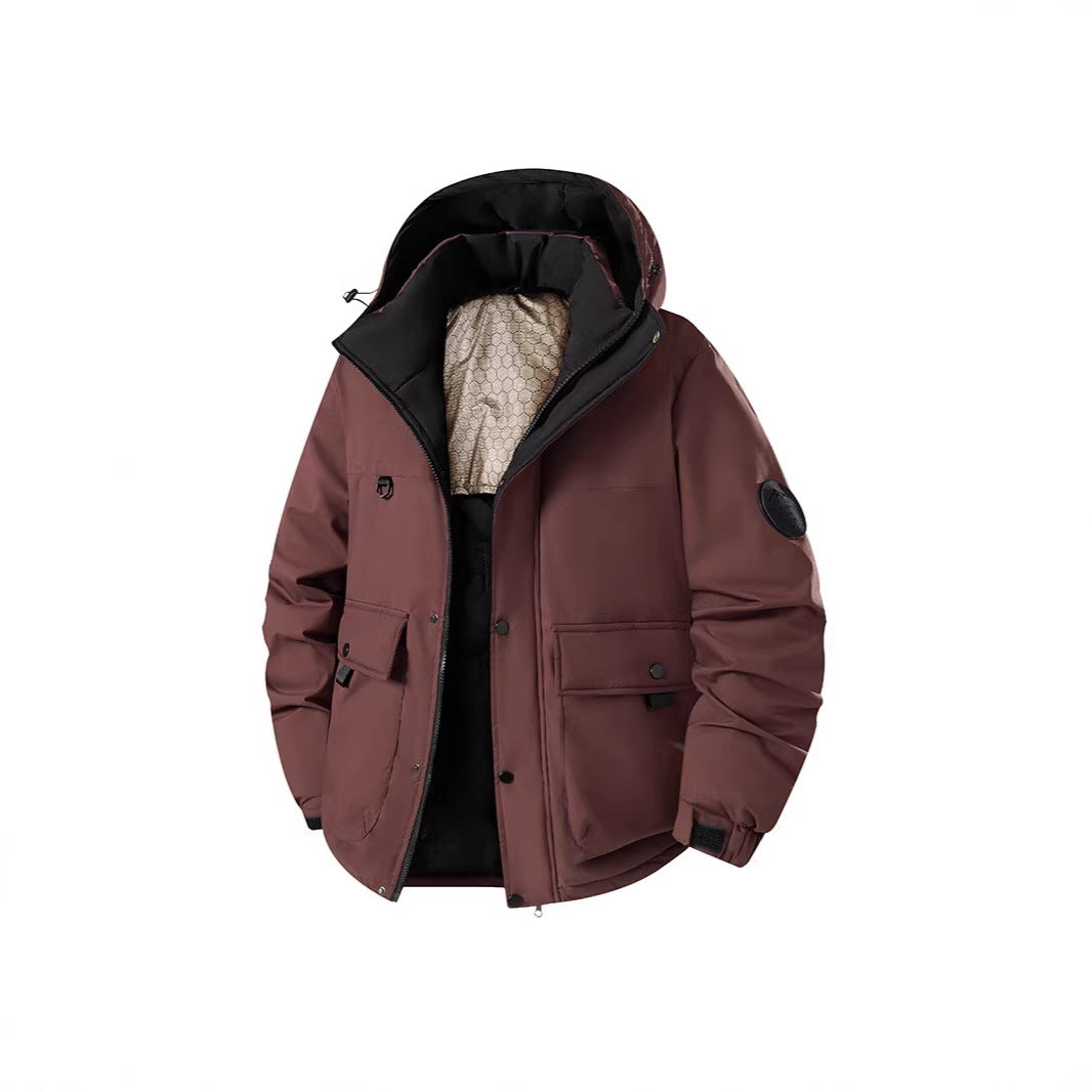 Men's Insulated Urban Parka with Stand-up Collar and Concealed Hood EVA-US