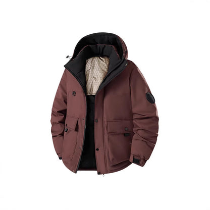 Men's Insulated Urban Parka with Stand-up Collar and Concealed Hood EVA-US