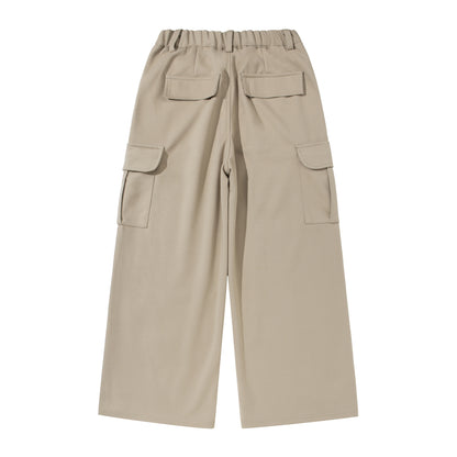 Women's Cropped Cargo Pants with Wide Leg and Patch Pockets EVA-US