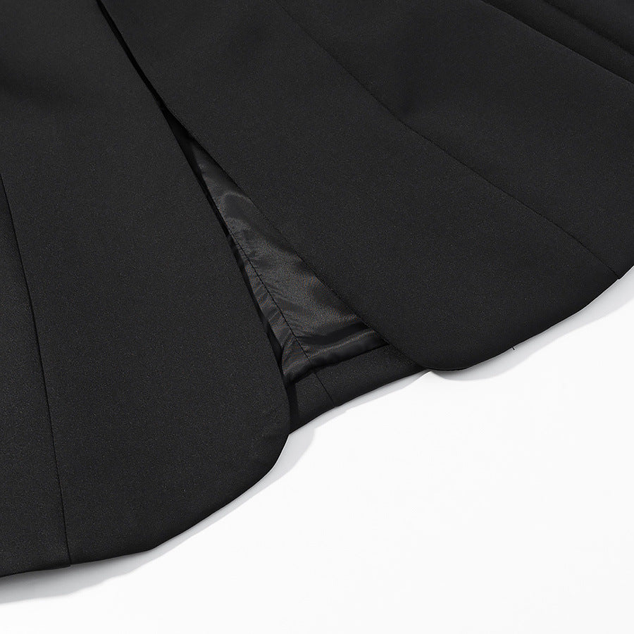 Men's Slim-Fit Blazer Short Jacket with Stand Collar and Minimalist Closure EVA-US