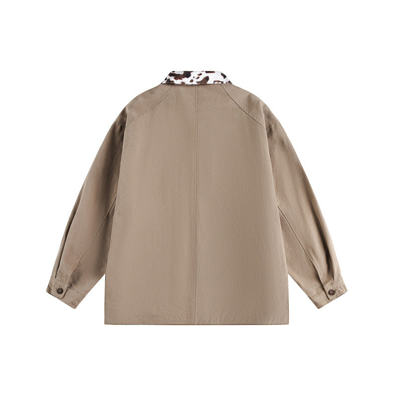 Unisex Overshirt in Utility Workstyle with faux fur collar and large flap pockets EVA-US