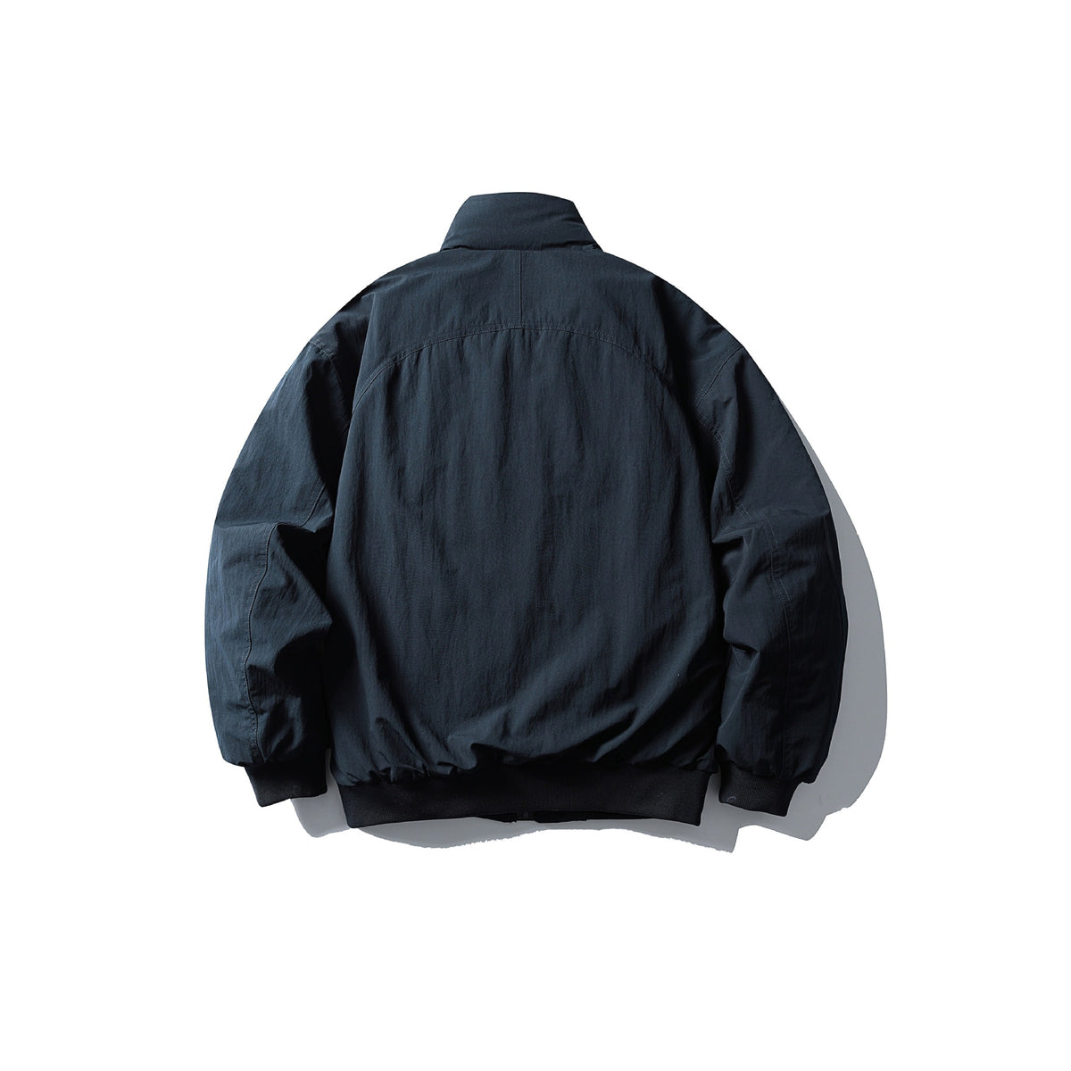 Men's Boxy Utility Bomber Jacket with High Stand-Up Collar, Concealed Front Placket and Zip Chest Pocket EVA-US