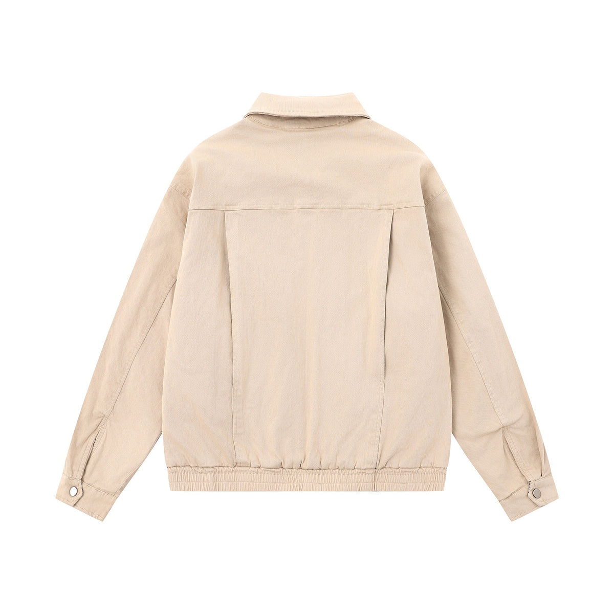 Men's Boxy Canvas Blouson Jacket with Zipper, Flap Pockets and Elastic Hem EVA-US