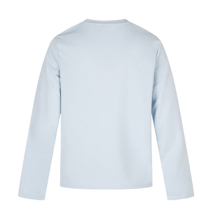 Women's Long Sleeve Round Neck Shirt with Decorative Print EVA-US