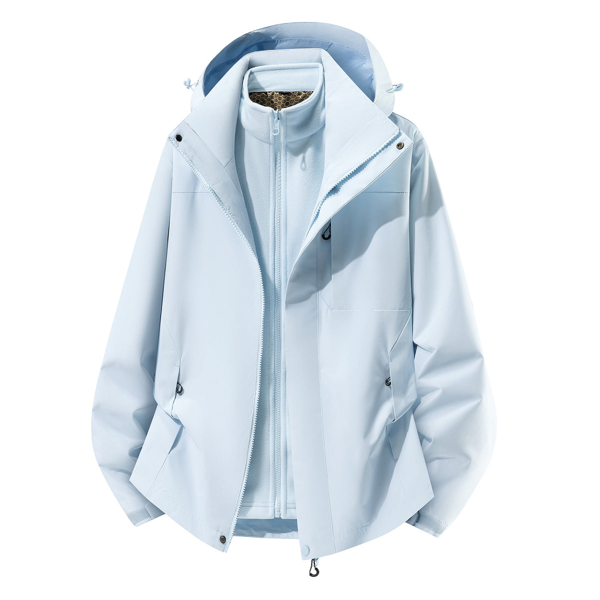 Women two-in-one softshell rain jacket with detachable fleece lining and hood EVA-US