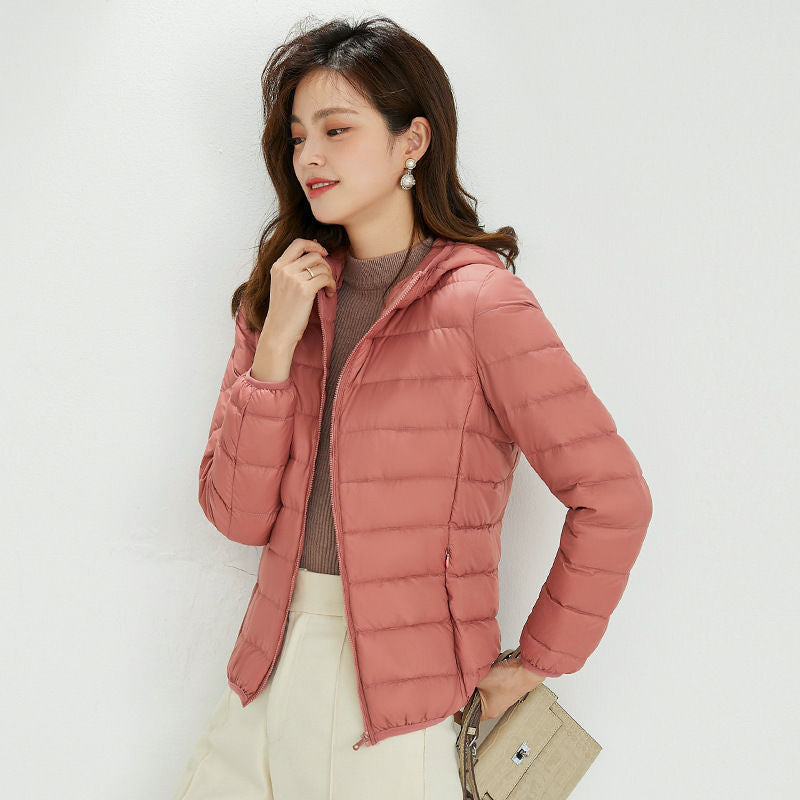 Women's Ultra-light Quilted Hooded Jacket with Ultra-flat Thermal Wadding EVA-US