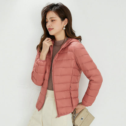 Women's Ultra-light Quilted Hooded Jacket with Ultra-flat Thermal Wadding EVA-US